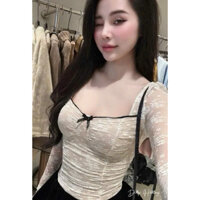 sét áo ren tay dài + váy xoè