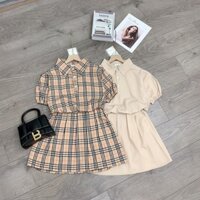 Set áo sơ mi cổ bẻ  mix chân váy xoè xếp ly