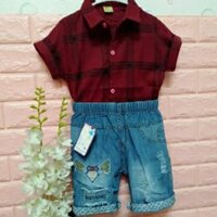 Set áo sơ mi cotton kaki và quần jean mềm mại, nhẹ nhàng,
chỉ 109k (Gía gốc 170K)