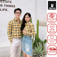 Set Áo Sơ Mi Đôi Fig Tree Caro Vàng Ấm Áp Mã 169
