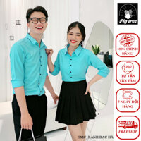 Set Áo Sơ Mi Đôi Fig Tree Xanh Bạc Hà Siêu Xinh