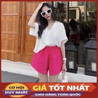 Sét Áo Sơ Mi Đũi Tơ Xước Mix Quần Tabta Bồng Hàng Quảng Châu M2520-Violet