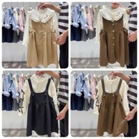 Set áo sơ mi + váy yếm vải thô M.Rui 4 màu bé gái size 110-150
