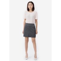 Set áo tay cánh tiên + chân váy phối túi xẻ tà