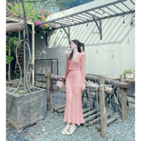 Sét áo tay dài cài nút thật kèm chân váy dài dịu dàng nữ tính