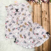 Set áo tay hến siêu kute, mặc nhà thoải mái, chất đẹp nha.