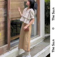 SET ÁO THÔ BÈO NHÚN CHÂN VÁY KAKI VINTAGE