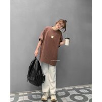 Set áo thun 2 màu chữ G kèm quần kaki trắng ống rộng unisex/ Bộ quần áo nữ mặc đi học đi chơi phom rộng thoải mái
