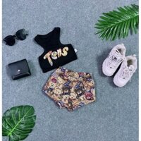 sét áo thun 3 lỗ quần  kaki bé gái