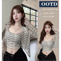 set áo thun basic hoạ tiết chữ (772#) có mút ngực mỏng