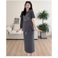 Set Áo Thun Chân Váy Dài Mặc Bầu SAV130