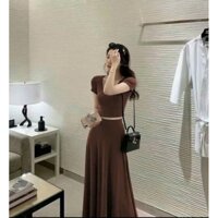 Set áo thun chân váy dài