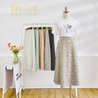 Set áo thun chân váy đẹp Hàn Quốc/ Bộ áo thun và chân váy lụa hoa nhí