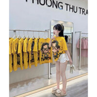 Set áo thun cotton dãn 4c in cô gái 2 mặt Mix quần sooc da cá chéo cực đẹp Nữ Women