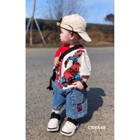 SET ÁO THUN COTTON SIÊU NHÂN KÈM QUẦN JEAN TÚI HỘP BÉ TRAI