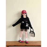 Sét Áo Thun Dài Tay In Hình + Quần Legging Da Báo