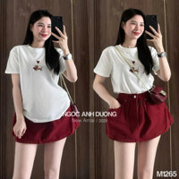 Set áo thun hình mickeyyy phối chân váy ngắn đỏ siêu hot