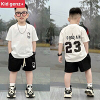 set áo thun jordan black + quần short cho bé , bộ áo phông quần cộc trẻ em unisex , kid genz