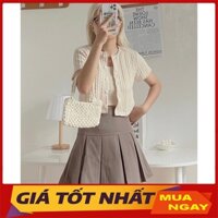 Set Áo Thun Len Croptop Dài Tay Kèm Áo 2 Dây Hàng Quảng Châu M1218-1 - Yamy888