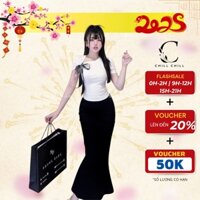Set Áo Thun Ôm Tăm Lạnh Tay Ngắn Kèm Dây Thắt Nơ Và Chân Váy Dài Midi Freesize