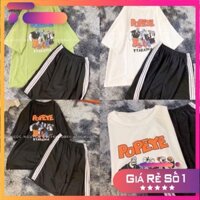 Sét Áo Thun Phom Rộng Hình Người AkaSa + Quần Đùi 3 Sọc Đen thêm trẻ trung, năng động