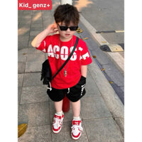 set áo thun quần cộc lacosstee cho bé trai , bộ áo phông quần cộc trẻ em unisex , kid genz