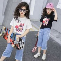 Set áo thun quần jeans loe gấu Nguyễn Thao