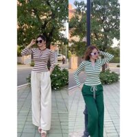 Set Áo Thun Sọc và Quần Ống Xuông Dáng Dài Thể Thao, Chất Liệu Gân Tăm Thoáng Mát, Thấm Hút Tốt, Lan Ngọc Shop