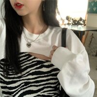 Set Áo Thun Tay Dài Họa Tiết Ngựa Vằn Thời Trang