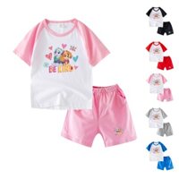 Set Áo Thun Tay Ngắn 100% Cotton 6 Màu In Hình Hoạt Hình Paw Patrol CC005