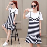 SET ÁO THUN TRẮNG ĐẦM SỌC