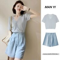 Set Áo Thun Và Quần Short Phong Cách chanel Đường Phố Thời Trang Mùa Hè