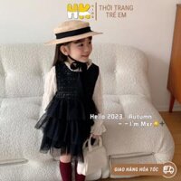 Set áo thun và váy 2 dây cho bé gái HK KIDS hàng Quảng Châu xinh xắn cho bé từ 1-6 tuổi (mã Q603)