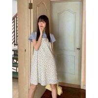 Set áo thun + váy hai dây hoa nhí tươi mát cho mùa hè