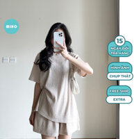 Set áo thun xốp vạt chéo Miho House