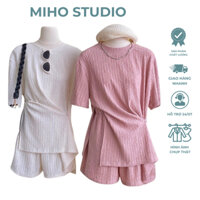 Set áo thun xốp vạt chéo Miho studio
