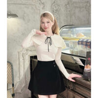 Set áo tiểu thư kèm chân váy nhung xinh