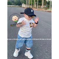 Set áo trắng mickey quần jean cho bé