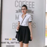 Set áo trắng ( set chân váy cam áo đen Minh Phương)