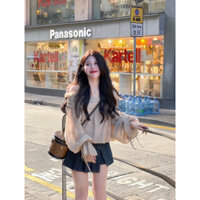 SET ÁO TRỄ VAI BỒNG KÈM QUẦN GIẢ VÁY JEAN