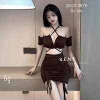 Sét áo trễ vai phối váy siêu xinh