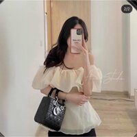 SÉT ÁO TRỄ VAI PHỒNG TAY KEM x CHÂN VÁY ĐEN