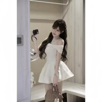 Set áo trễ vai váy đũi xoè - Xixi Store -