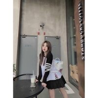 Set áo và chân váy sọc