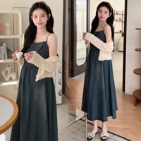 Set Áo Váy Bò Demin SAV207 Bầu