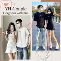 💕SET ÁO VÁY ĐÔI RÚT DÂY HÔNG TRẺ TRUNG NĂNG ĐỘNG - YH COUPLE SHOP💗