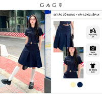 Set áo váy đũi cổ tàu GAGO Brand phong cách Chinese cách điệu GA5092 GO5093
