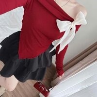 Set Áo Váy Gán Nơ Tiểu Thư