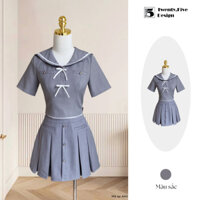 Set áo váy thủy thử cho nữ thiết kế phối viền ren trắng đính nơ Twenty.Five (AH113+CH77) (Tách set)