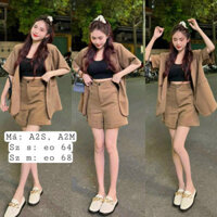 set áo vest blazer tay ngắn mix quần đùi kèm áo lót.Set bộ vest thời trang nữ 3 món